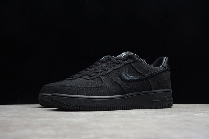 Stussy x Nike Air Force 1 Triple Black - Image 3
