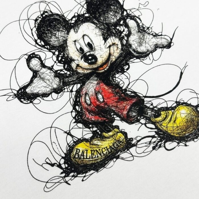 T-shirt Balenciaga Mickey Mouse Print BL043 - Image 4