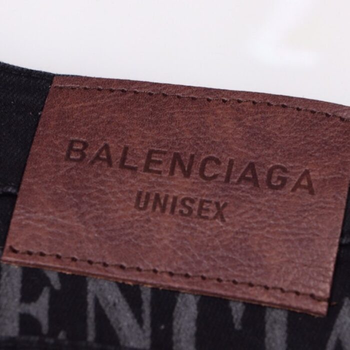 Jeans Balenciaga Logo Waistband Black BL030 - Image 6