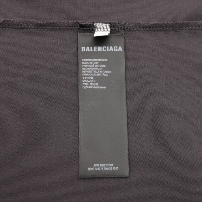 T-shirt Balenciaga BB Logo Spray Paint Black BL007 - Image 7
