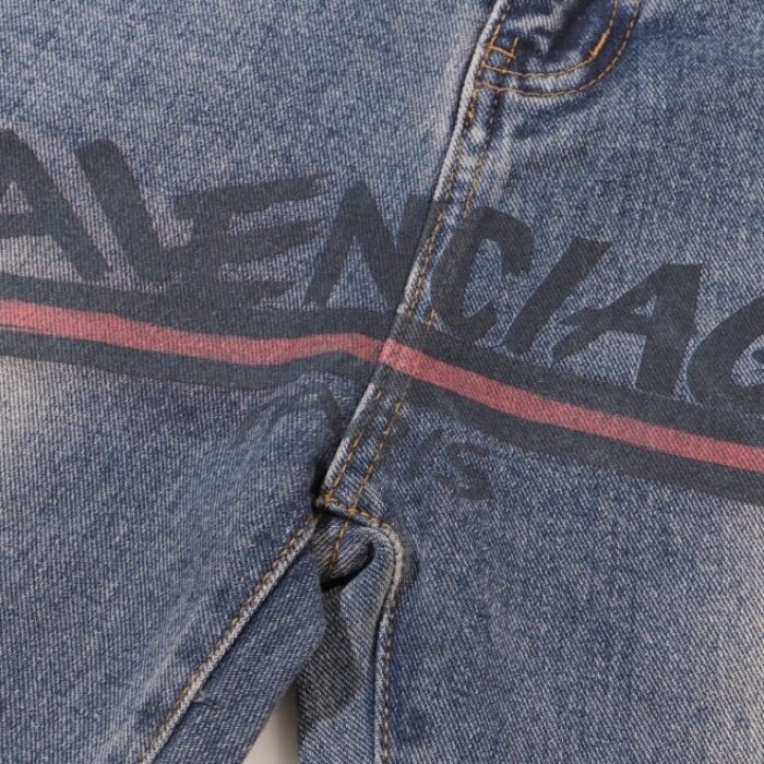 Jeans Balenciaga Logo Vintage Blue BL018 - Image 4