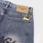 Jeans Balenciaga Logo Vintage Blue BL018 - Image 7