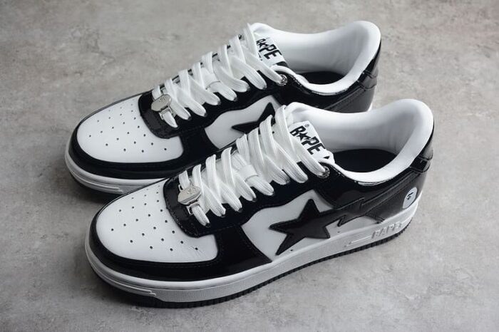A Bathing Ape Bape Sta Low Black White - Image 2