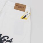 Jeans Balenciaga Logo Vintage White BL019 - Image 4