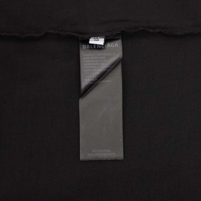 T-shirt Balenciaga Graphic Slogan Distressed Black BL010 - Image 7
