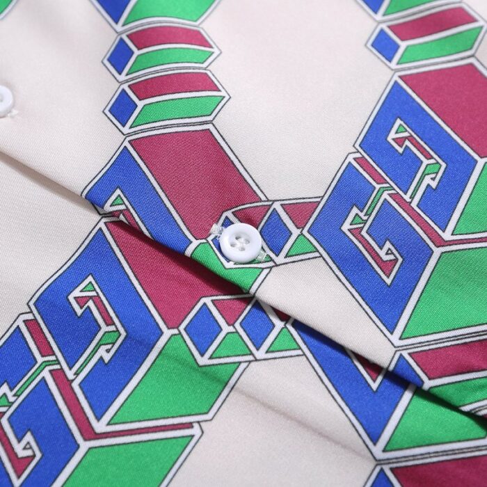 Set Gucci Multicolor GG Pattern Shirt and Shorts GC003 - Image 11