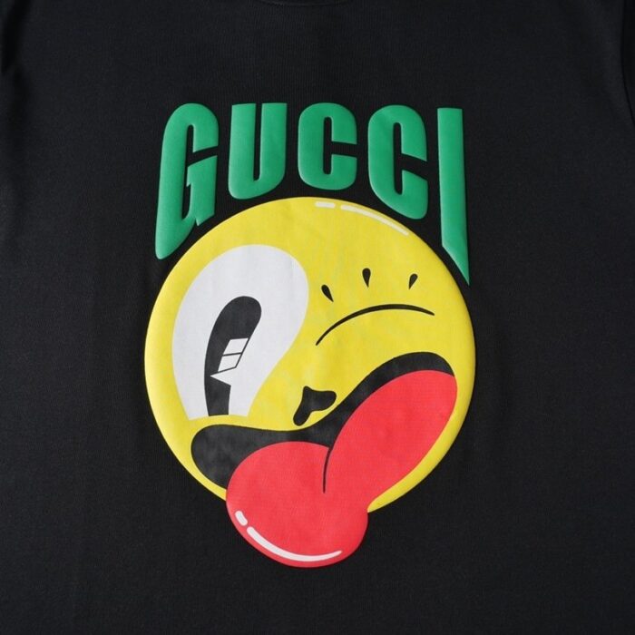 T-shirt Gucci Emoji Logo Black GC011 - Image 4