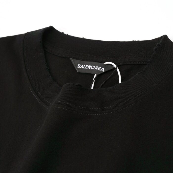 T-shirt Balenciaga Green Alien Face Black Oversized BL001 - Image 4