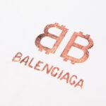 T-shirt Balenciaga BB Gothic Print White BL035 - Image 5