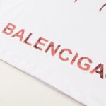 T-shirt Balenciaga BB Gothic Print White BL035 - Image 4
