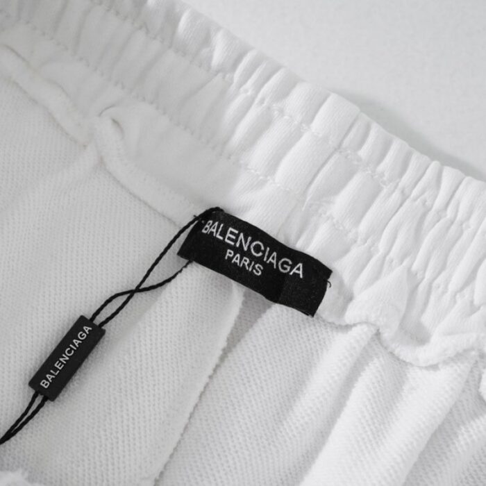 Shorts Balenciaga Balen Ciaga Print White BL037 - Image 7