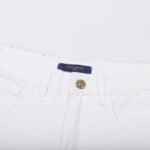 Jeans Louis Vuitton White Monogram Pocket Detailing LV003 - Image 4