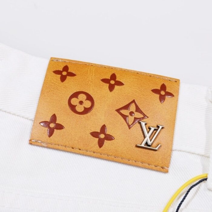 Jeans Louis Vuitton White Monogram Pocket Detailing LV003 - Image 6