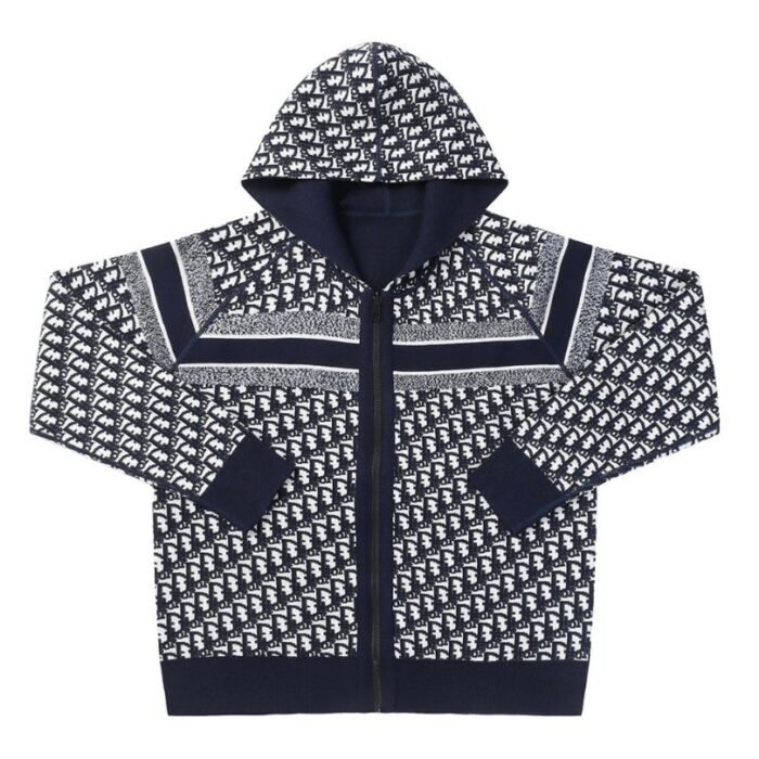 Hoodie Christian Dior Monogram Knit Jacket DO067 - Image 5