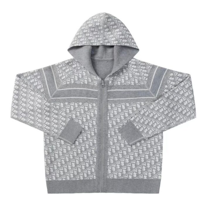 Hoodie Christian Dior Monogram Knit Jacket DO067 - Image 4