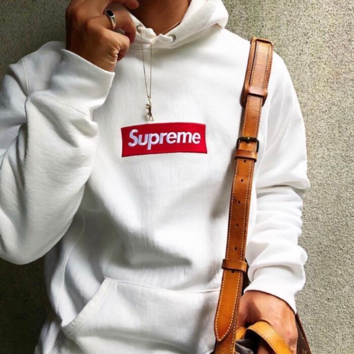 Hoodie Supreme Box Logo White SP008 - Image 4