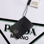 T-shirt Prada Milano Triangle Logo White PD021 - Image 9