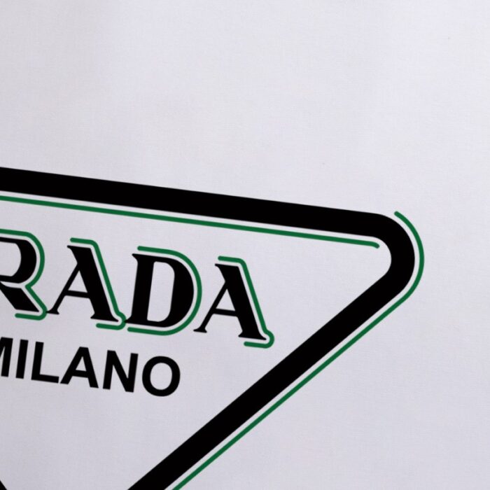 T-shirt Prada Milano Triangle Logo White PD021 - Image 4