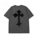 T-shirt Chrome Hearts Large Cross Grey Logo CH019 - Image 2