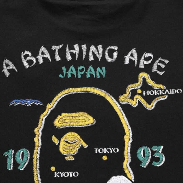 T-shirt BAPE Japan Map Embroidery Black BP010 - Image 5