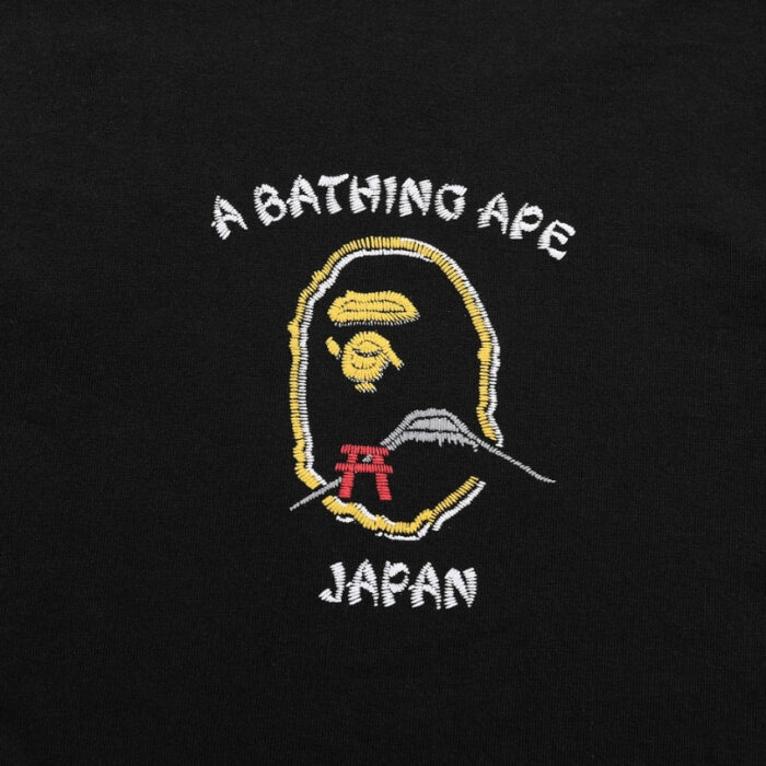 T-shirt BAPE Japan Map Embroidery Black BP010 - Image 4