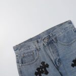 Shorts Chrome Hearts Black Cross Denim CH056 - Image 6