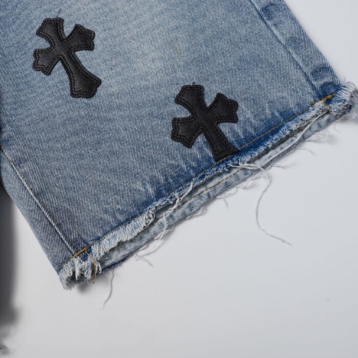 Shorts Chrome Hearts Black Cross Denim CH056 - Image 10