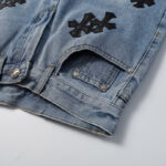 Shorts Chrome Hearts Black Cross Denim CH056 - Image 9