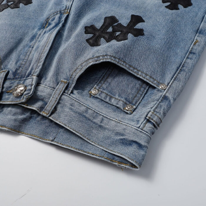 Shorts Chrome Hearts Black Cross Denim CH056 - Image 9