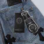 Shorts Chrome Hearts Black Cross Denim CH056 - Image 14