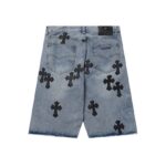 Shorts Chrome Hearts Black Cross Denim CH056 - Image 2