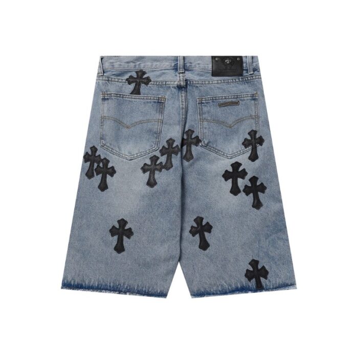 Shorts Chrome Hearts Black Cross Denim CH056 - Image 2