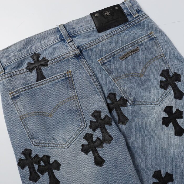 Shorts Chrome Hearts Black Cross Denim CH056 - Image 4