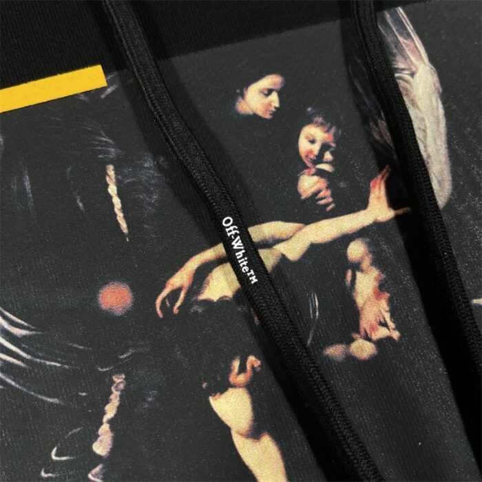 Hoodie Off-White Black with Yellow Arrows OFF009 - Image 7