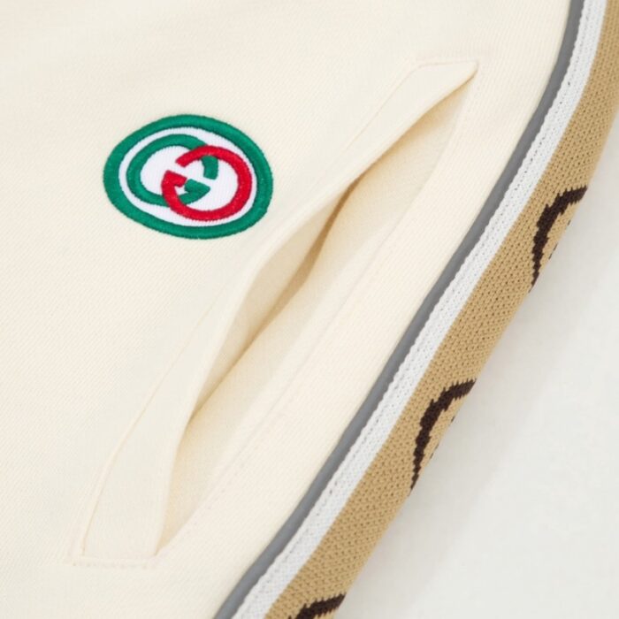 Shorts Gucci Beige Monogram Trim GC090 - Image 8