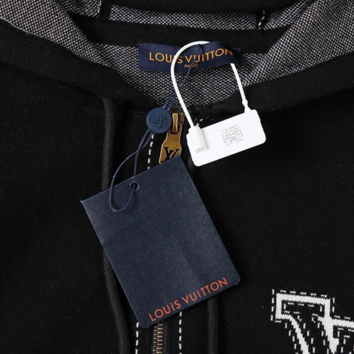 Hoodie Louis Vuitton LV Embroidered Zip-Up LV056 - Image 9