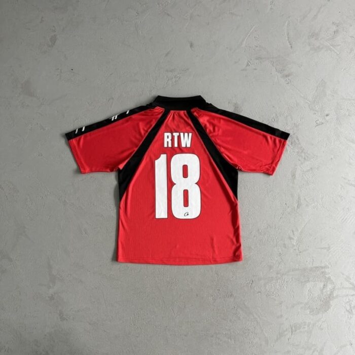 T-shirt Corteiz RTW 18 Red Jersey CZ004 - Image 4