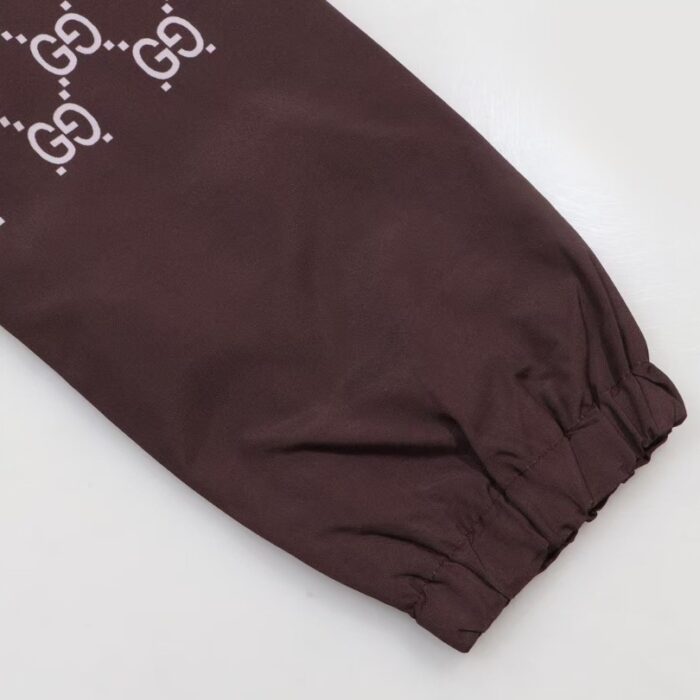 Jacket Gucci Monogram Hooded Brown GC098 - Image 6