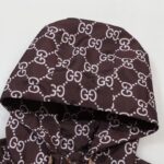Jacket Gucci Monogram Hooded Brown GC098 - Image 4