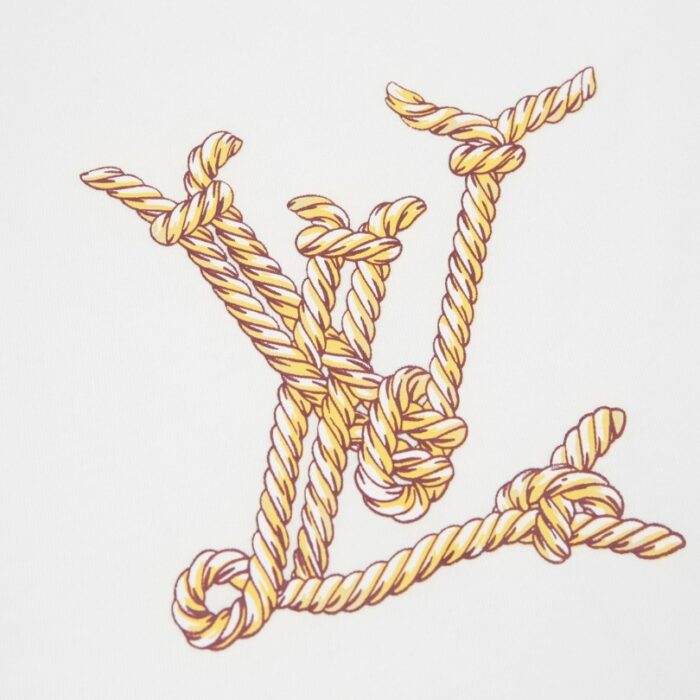 T-shirt Louis Vuitton Rope Logo White LV027 - Image 4