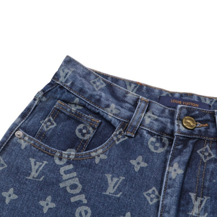 Pants Louis Vuitton x Supreme Monogram Denim LV045 - Image 4