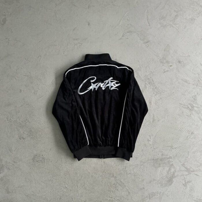 Tracksuit Corteiz Velour Black with White Logo CZ007 - Image 4