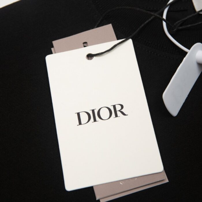 T-shirt Dior Black Monogram Logo DO063 - Image 8