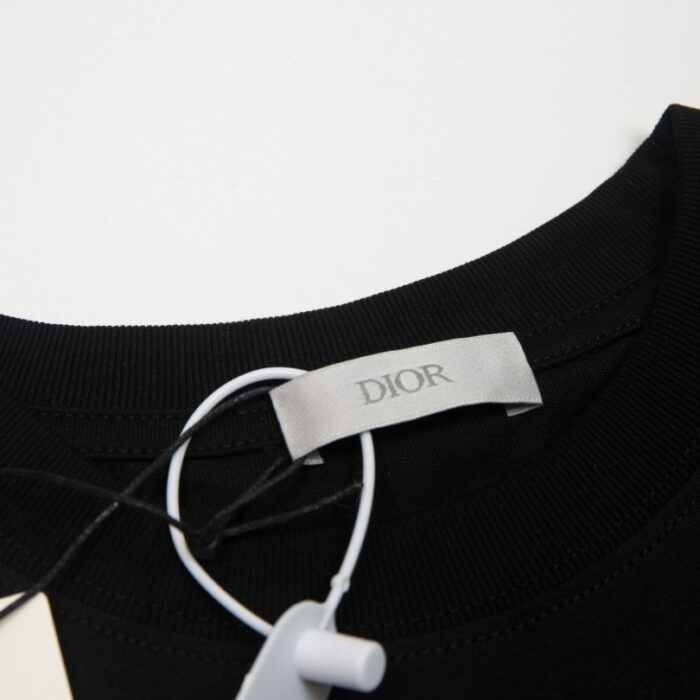T-shirt Dior Black Monogram Logo DO063 - Image 9