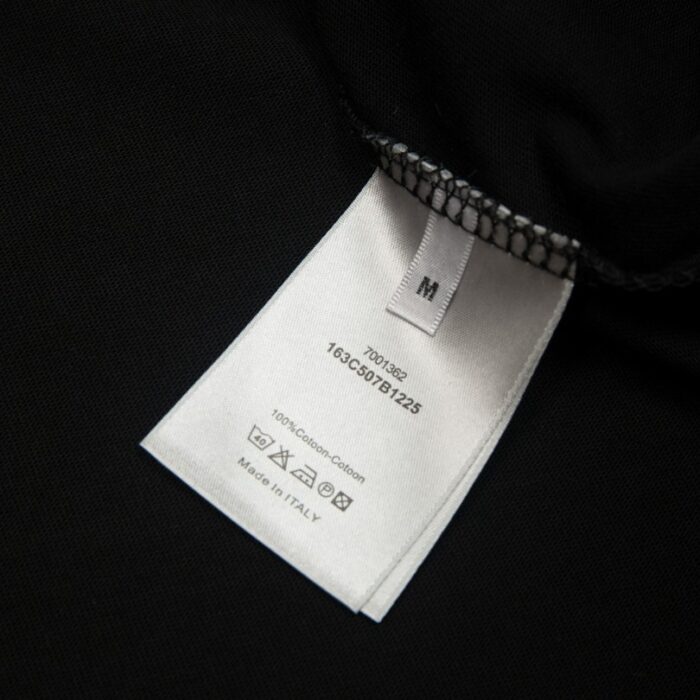 T-shirt Dior Black Monogram Logo DO063 - Image 10
