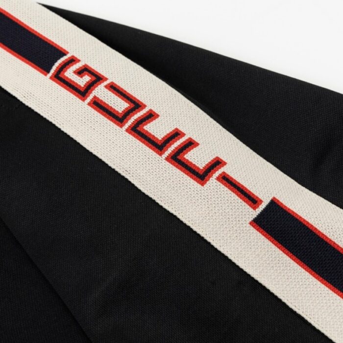 Shorts Gucci Logo Stripe Black GC076 - Image 5