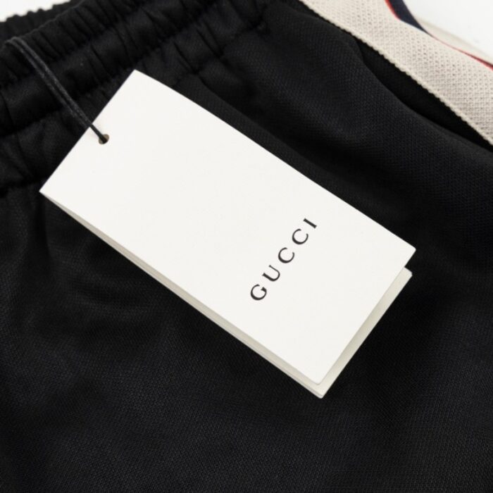 Shorts Gucci Logo Stripe Black GC076 - Image 9