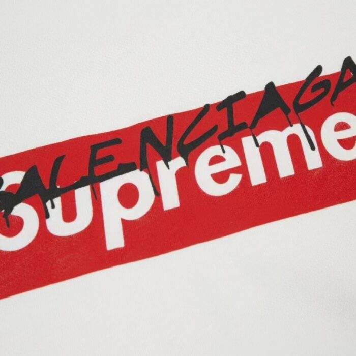 T-shirt Balenciaga x Supreme Collab White SP030 - Image 4