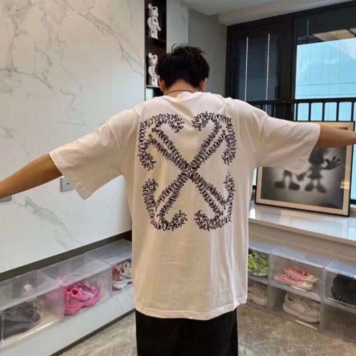 T-shirt Off-White Arrows Logo Black White OFF014 - Image 13