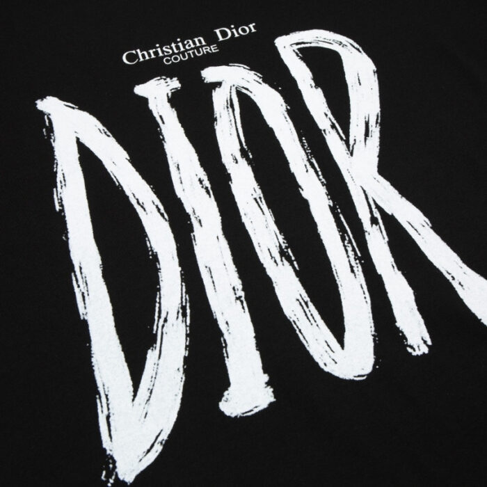 T-shirt Dior Black Graphic Logo Couture DO064 - Image 6